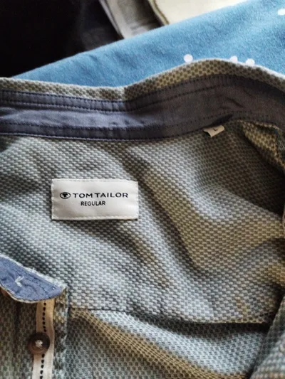 Tom Tailor Herren Freizeithemd Gr. L Grün Baumwolle Regular Fit