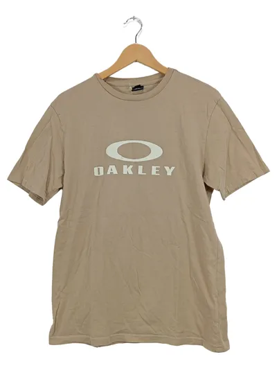 Oakley Herren T-Shirt Kurzarm Baumwolle Logo Print Beige Gr. M