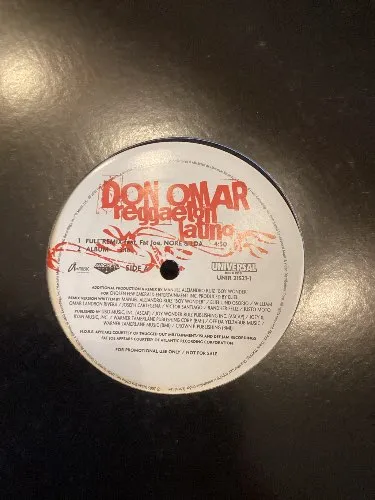 Don Omar Reggaeton Latino 12" Vinyl Promo Universal Music Hip-Hop