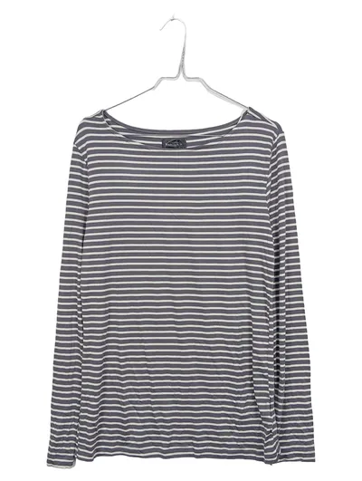 Kapalua Damen Langarmshirt Gr. M gestreift grau Viskose Freizeit