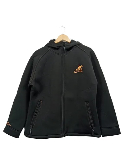 Loesdau Softshelljacke Damen Gr. 44 Schwarz Kapuze Pferde-Logo
