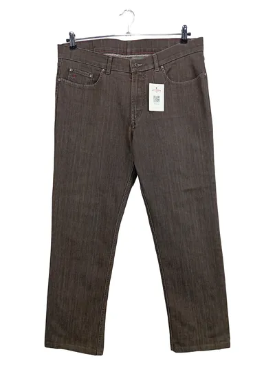 Walbusch Herren Jeans Straight Leg Braun W26 L30 Baumwolle