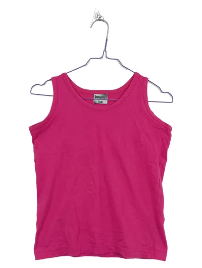 DOGNOSE Mädchen Unterhemd Tank Top Pink Gr. 140 Baumwolle Basic