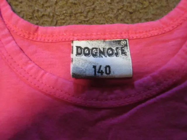 DOGNOSE Mädchen Unterhemd Tank Top Pink Gr. 140 Baumwolle Basic 5