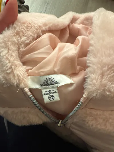 WonderLuxe Mädchen Steppweste Kapuze Fellbesatz Rosa Gr. 110