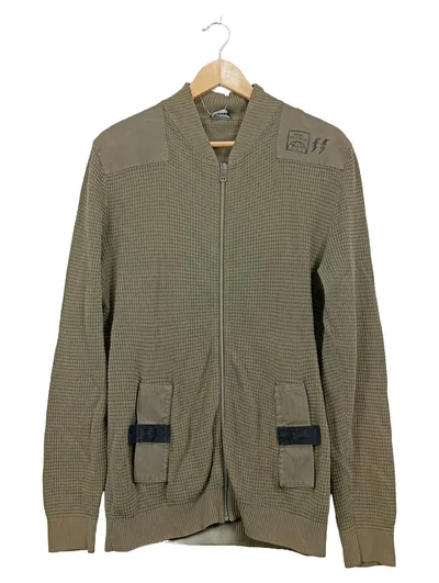 Diesel Herren Strickjacke Bomberjacke Oliv Gr. M Only The Brave