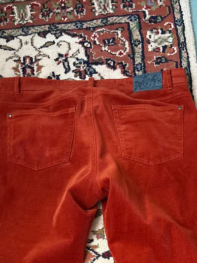 Walbusch Cordhose Herren Baumwolle Stretch Klassisch Orange Gr. W26/L