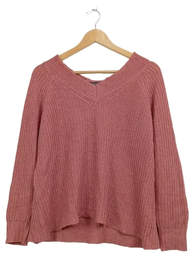 Blind Date Damen Strickpullover V-Ausschnitt Rosa Gr. 36 Casual