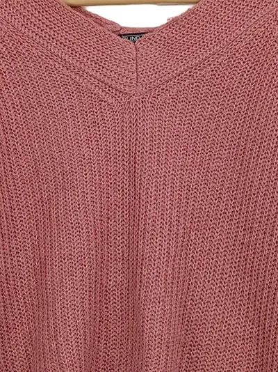 Blind Date Damen Strickpullover V-Ausschnitt Rosa Gr. 36 Casual