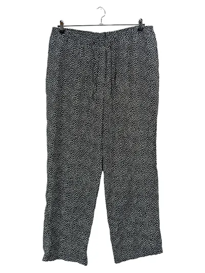 CANDA C&A Damen Stoffhose Gr. 50 Schwarz Weiß Gepunktet Viskose