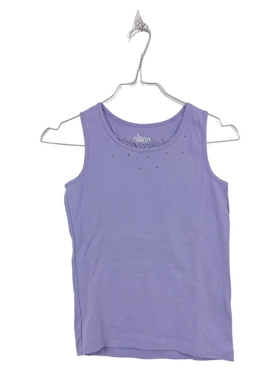 Circo Mädchen Top Tanktop Lila Glitzer Strass Gr. 128 7-8 Jahre Baumwolle