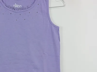 Circo Mädchen Top Tanktop Lila Glitzer Strass Gr. 128 7-8 Jahre Baumwolle