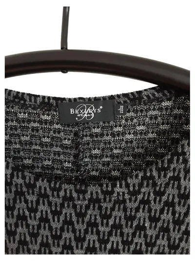 Bexleys Woman Strickkleid Damen Gr. 44/46 Grau Zickzackmuster Tunika