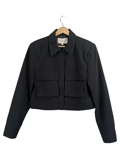 COSTES Damen Kurzjacke Cropped Jacke Schwarz Gr. M Modern Business