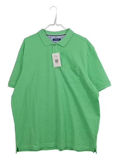 Walbusch Herren Poloshirt Klassisch Baumwolle Kurzarm Grün Gr. 54/XXL