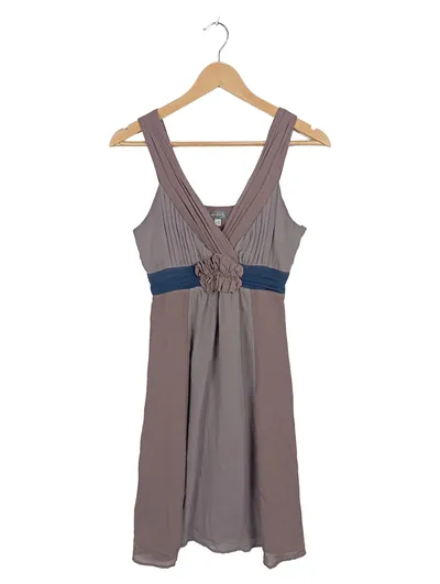 Maison 123 Damen Seidenkleid Gr. 34/XS Grau Elegant Festlich