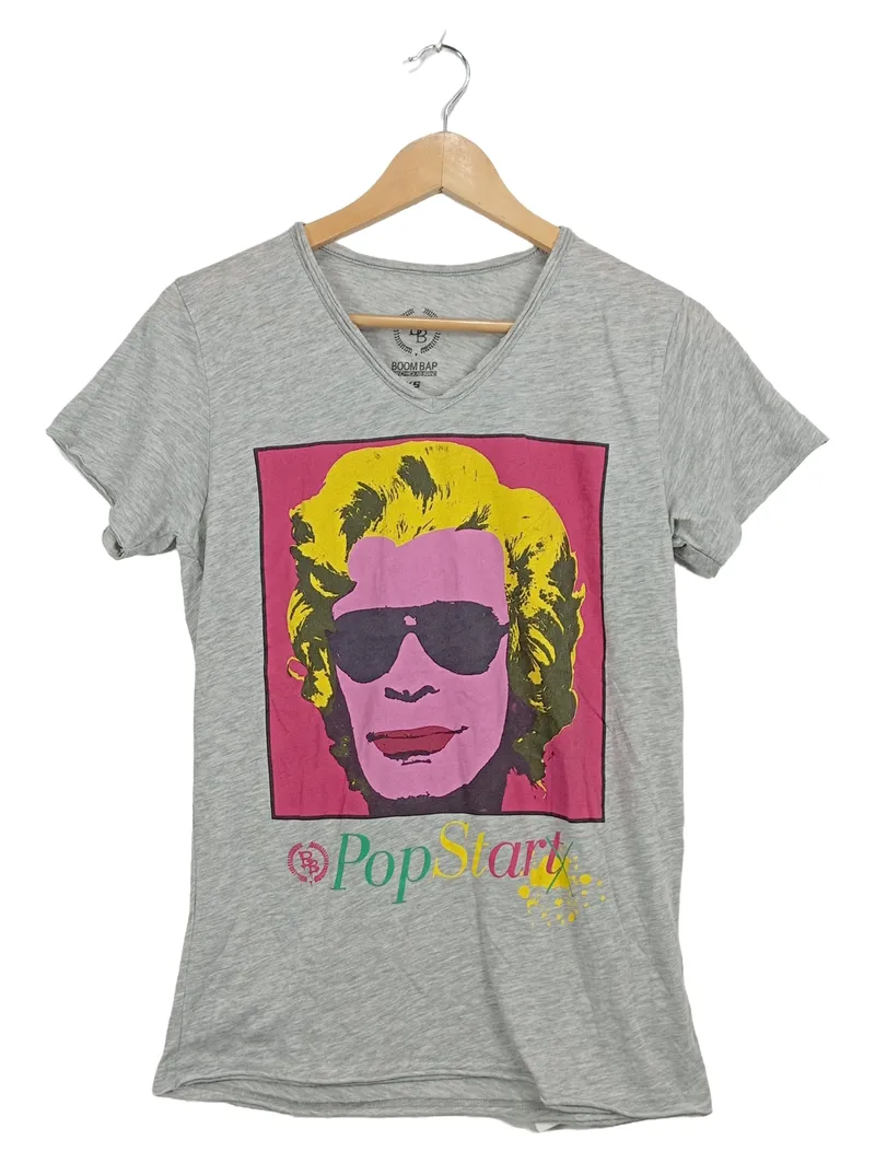 Boom Bap Damen T-Shirt Pop Art Print Grau Gr. XS Streetwear 2