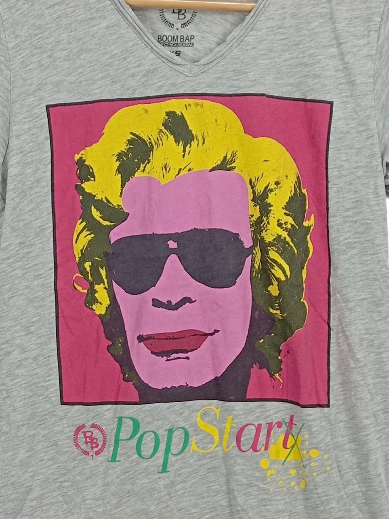 Boom Bap Damen T-Shirt Pop Art Print Grau Gr. XS Streetwear 4