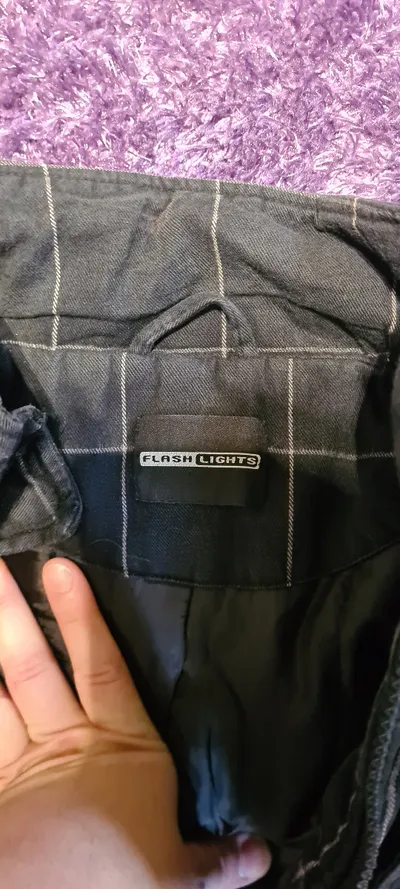 Flash Lights Damen Jacke Gr. 44 Schwarz Kariert Kapuze Baumwolle