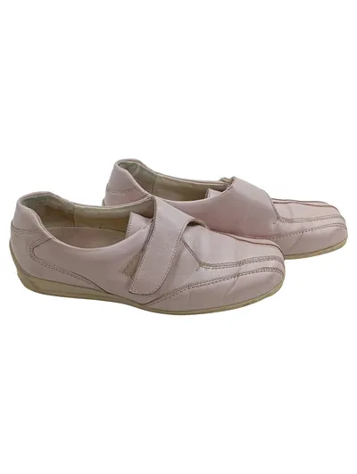 Vitaform Damen Slipper Leder Rosa Gr. 40 Komfort Klettverschluss Alltag