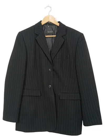TAIFUN Collection Damen Sakko Blazer Gr. 42 Schwarz Nadelstreifen Business