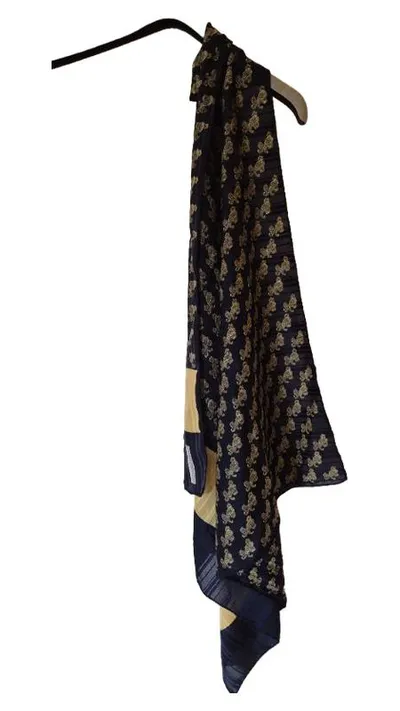 Franco Laurenti Damen Seidentuch Schal Paisley Blau Gold 88x88 cm