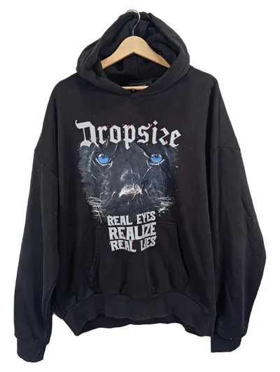 DROPSIZE Kapuzenpullover Hoodie Herren Tiermotiv Panther Schwarz XL