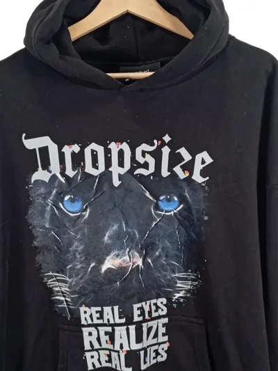 DROPSIZE Kapuzenpullover Hoodie Herren Tiermotiv Panther Schwarz XL