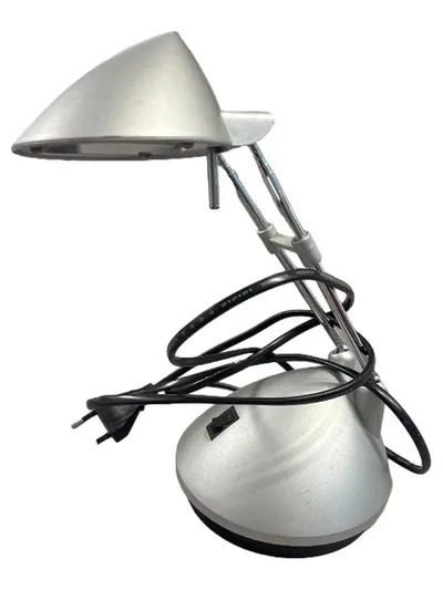 Markenlos DHG 1125 Tischleuchte Metall Gelenkarm Modern Silber 52cm