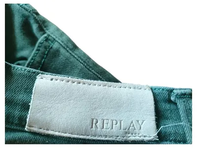 Replay Damen Jeans Skinny W28 L33 Grün Modal Stretch Hose