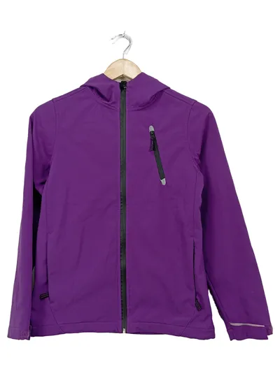 TCM Kinder Softshelljacke Gr. 146/152 Lila Kapuze Outdoor Funktionsjacke