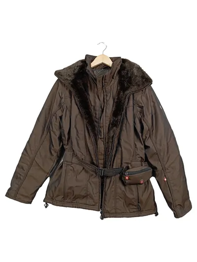 Wellensteyn Damen Parka Jacke Gr. 38 Braun Fellkragen Kapuze Outdoor