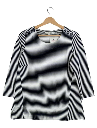Boden Damen Langarmshirt Gr. 42 gestreift maritim Anker Zierknöpfe