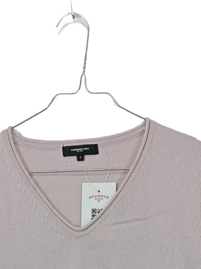 Lawrence Grey Damen Pullover V-Ausschnitt Rosa Wolle Kaschmir Seide Gr. S