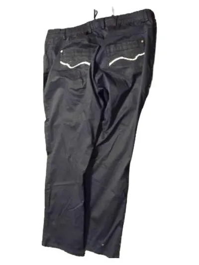 Ulla Popken Stoffhose Damen Gr. 50 Dunkelblau Stretch Baumwolle