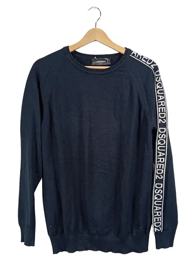 Dsquared2 Herren Pullover Streetwear Baumwolle Blau Gr. M Logo