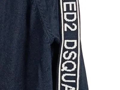 Dsquared2 Herren Pullover Streetwear Baumwolle Blau Gr. M Logo
