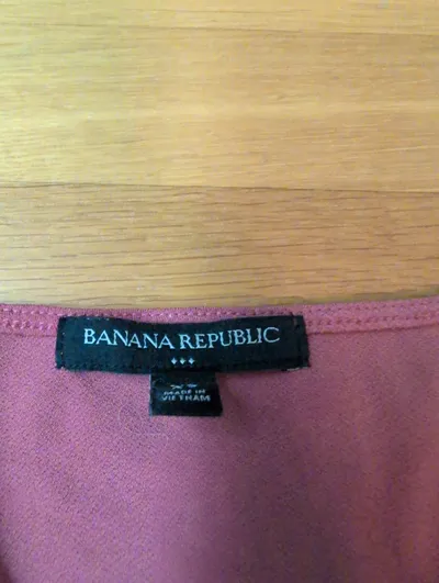 Banana Republic Damen Peplum Bluse V-Ausschnitt Rosa Gr. XS
