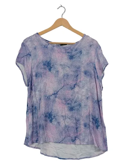Bexleys Woman Damen T-Shirt Gr. 46 Lila Batik-Optik Viskose Casual