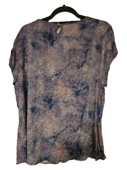 Bexleys Woman Damen T-Shirt Gr. 46 Lila Batik-Optik Viskose Casual 3