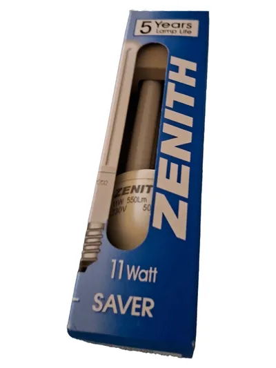 Zenith Saver Energiesparlampe 11W 550Lm E14 Weiß Länglich