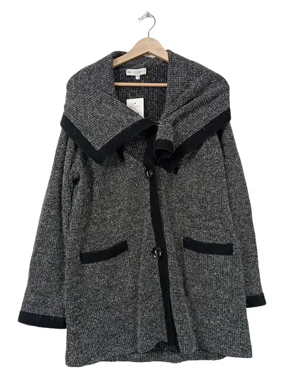 Zucchero Damen Strickjacke Grau Meliert Wolle Alpaka Gr. 36