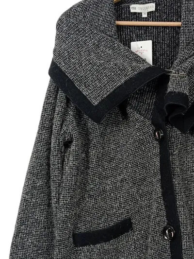 Zucchero Damen Strickjacke Grau Meliert Wolle Alpaka Gr. 36
