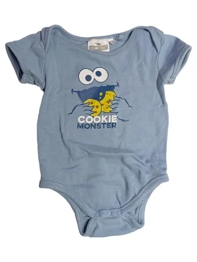 Sesame Street Cookie Monster Baby Body Strampler Gr. 74/80 Blau