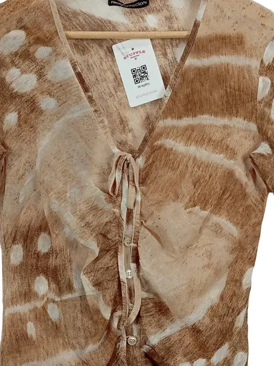 nice connection Bluse Damen Animal Print Langarm Braun Gr. 38 M