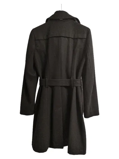 CINQUE Damen Wollmantel Gr. 38 Schwarz Trenchcoat Gürtel Klassisch