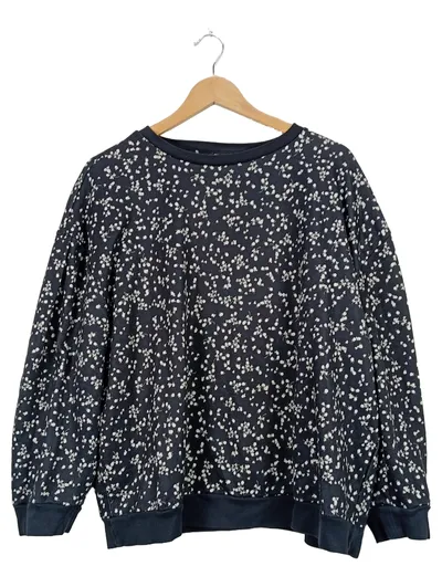 My Own Damen Sweatshirt Blau Blumenmuster Gr. 44 XXL Langarm Casual