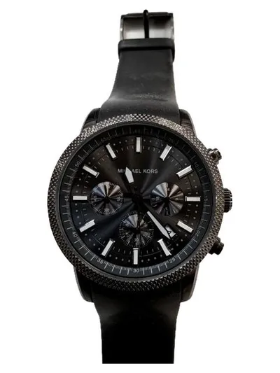 Michael Kors Herren Armbanduhr Chronograph MK8241 Schwarz Edelstahl