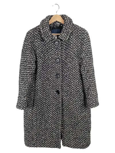 'S Max Mara Tweed Mantel Damen Gr. 34 Grau Wolle Mohair Alpaka