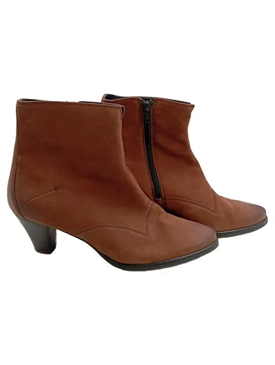 Högl Stiefeletten Damen Gr. 41,5 Braun Wildleder Absatz 8 cm